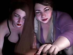 两个丰满熟女亚洲熟女的双重口交：3D 色情片